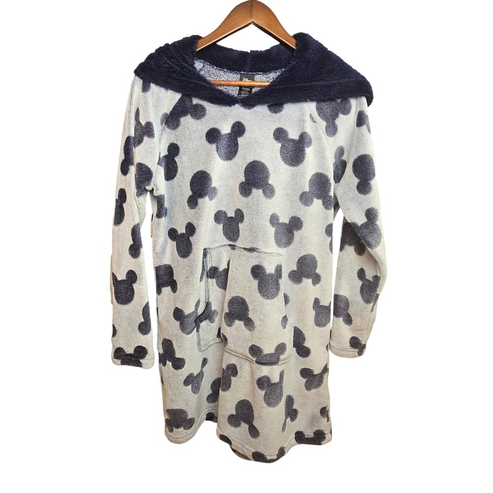 Disney Mickey Mouse Hoodie Lounger Sleep Shirt Pajama Dress Casual Cozy‎ Small